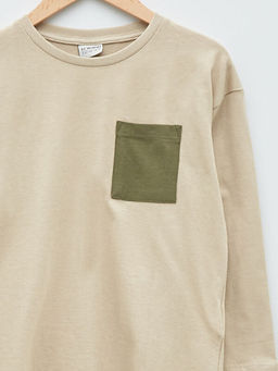 Bisiklet Yaka Basic Uzun Kollu Pamuklu Erkek ?ocuk Ti??rt - Waikiki фото 3