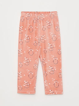 Polo Yaka Uzun Kollu Bask?l? Polar K?z Bebek Pijama Tak?m - Waikiki фото 3