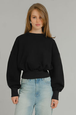 Арт. 15128 Свитшот женский укороченный 42-46 (3 шт) Цвет:черный - Калинка фото 29