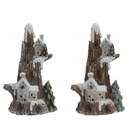 Фигурка декоративная "Домик" с подсветкой (LR44x2,прилаг) , L12 W11 H20 см, 2в.