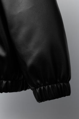 LEATHER-EFFECT BOMBER JACKET - Zara фото 6