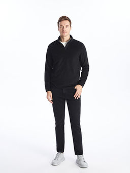 Dik Yaka Uzun Kollu Polar Erkek Sweatshirt