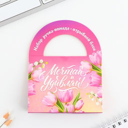 Цена за 2 шт. Подарочный набор, блок бумаги 10 л и ручка-помада 8 марта - Artfox фото 4