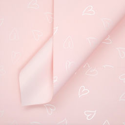 Цена за 20 шт. Пленка листах для цветов, 57?57 см, розовый Сердца, 65 микрон