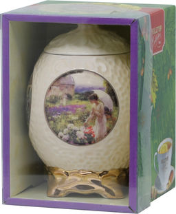 HILLTOP. Новый год. Керамика. Чайница Яйцо 50 гр. чайница керам.