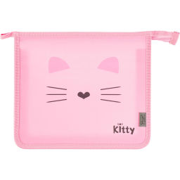 Папка для тетрадей Комус Класс Kitty А5 на молнии, пластик, ПТ-713