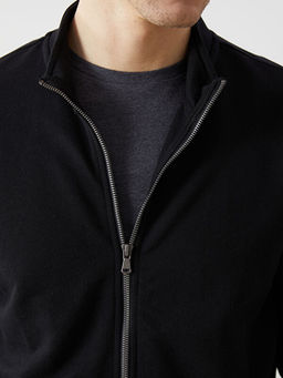 Dik Yaka Uzun Kollu Erkek Fermuarl? Sweatshirt