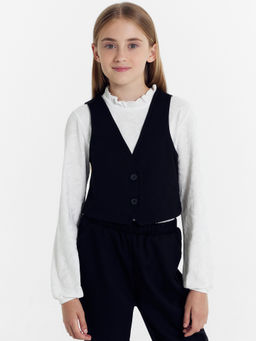 Укороченный жилет для девочек в черном цвете - Mark formelle фото 2