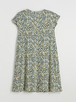 Bisiklet Yaka Desenli A Kesim Elbise