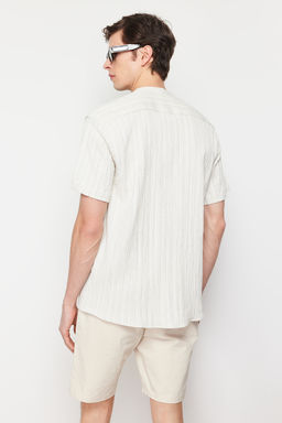 TRENDYOL MAN Ekru Keten Icerikli Oversize Fit Gomlek TMNSS23GO00139 - Trendyolmilla фото 6