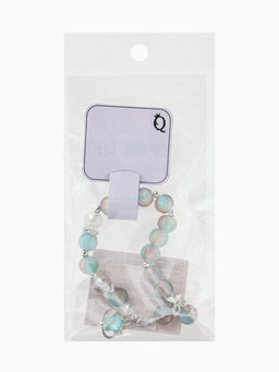 Браслет с подвесками "Сахарный" звезда, шар №10/8, цвет розово-голубой матовый в серебре