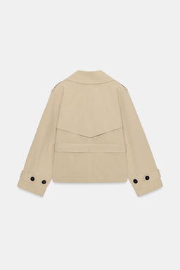 TRENCH CORTO CINTUR?N HOMBRERAS / Camel claro - Zara фото 12