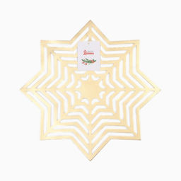 Салфетка новогодняя сервировочная Доляна Снежинка, цвет золото, d 38 см  фото 4