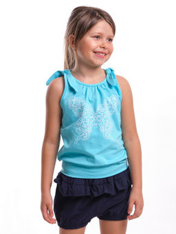 Футболка-топ UD 0359 голубой/белый кант - Mini maxi фото 17