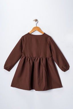 Kahverengi Midi Duz Dokuma Elbise TKDAW25EL00033 - Trendyolmilla фото 5