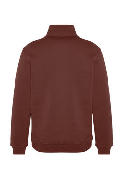 Kahverengi Regular/Normal Kesim Dik Yaka Fermuarl? Pamuklu Basic Ici Polar Sweatshirt TMNAW24SW00041