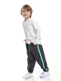 Брюки с лампасом для мальчика штаны спортивные 22-7681 светлый графит - Mini maxi фото 25