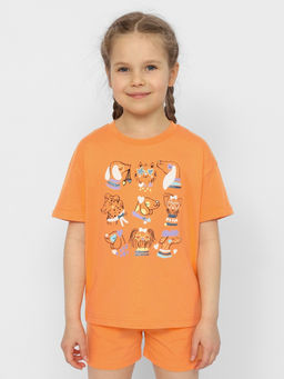 CRB wear/CSKG 63557-29-372 Футболка для девочки,оранжевый/Ex.Cherubino