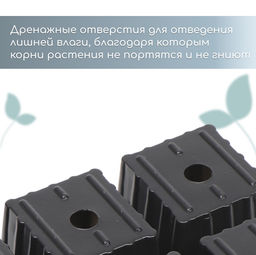 Цена за 4 шт. Кассета для рассады, 6 ячеек по 120 мл, пластик, чёрная, набор 5 шт. - Simaland фото 7