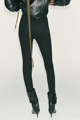 LEGGINGS WITH GOLD BUTTON DETAIL - Zara фото 10