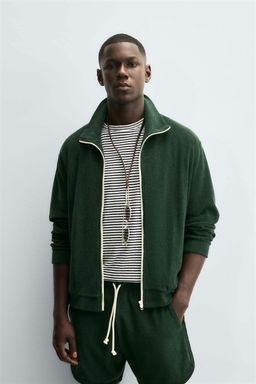 TOWELLING ZIP-UP SWEATSHIRT - Zara фото 2