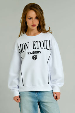 Арт. 15127 Свитшот женский оверсайз 44-50 (4 шт) Цвет:белый