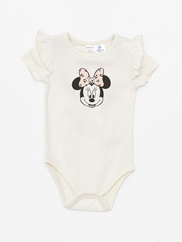 Bisiklet Yaka Minnie Mouse Bask?l? K?z Bebek ??t??tl? Body ve ?ort 2li Tak?m - Waikiki фото 2