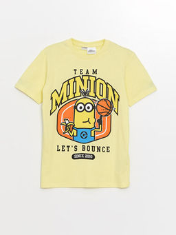 Bisiklet Yaka Minions Bask?l? K?sa Kollu Erkek ?ocuk Ti??rt