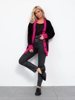 JETTY Кардиган вязаный на пуговицах оверсайз