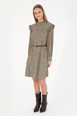 Женское мятное тканое платье Неожиданная скидка в корзине
