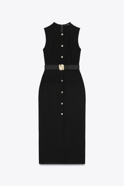 MIDI CREPE BELT DRESS - Zara фото 8