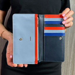 Итальянский женский кожаный кошелек DuDu серии Canarie | морской - Dudubags фото 3