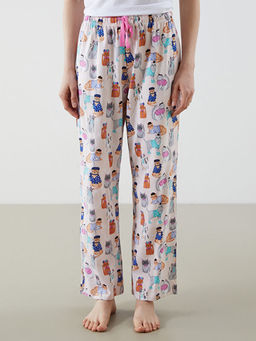 Beli Lastikli Desenli Kad?n Pijama Alt?
