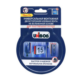 Клейкая лента двухсторонняя 19мм х 5м дл я внутренних работ Unibob