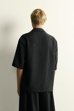 CAMISA POLO RELAXED FIT JACQUARD / Negro - Zara фото 3
