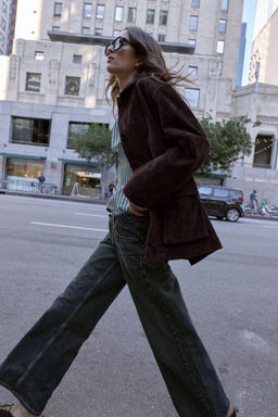 100% LEATHER SUEDE JACKET - Zara фото 5