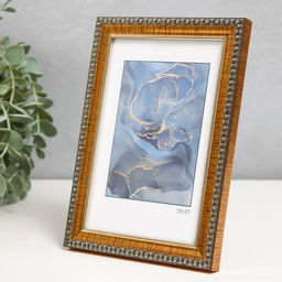 Цена за 2 шт. Рамка для фото 10×15 см, «Камея», пластиковый экран, золото