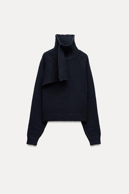 KNIT SWEATER WITH SCARF - Zara фото 7