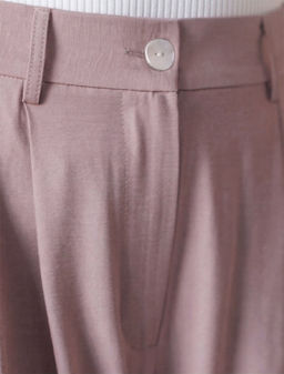 Брюки палаццо с защипами из плотного лиоцелла - Vilatte фото 2