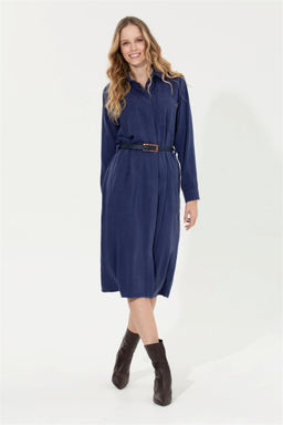 Женское синее тканое платье Неожиданная скидка в корзине - U.s. polo assn фото 4