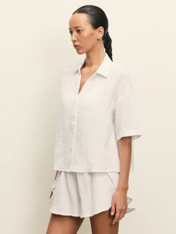 Домашняя рубашка с коротким рукавом / Zarina  фото 5