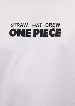 One Piece Bask?l? Beyaz Tisort - Mavi фото 6