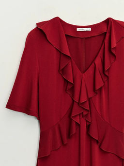 Платье миди с рюшами / Zarina