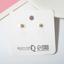 Серьги эмаль Печенье мишки и звёздочки, цвет белый в золоте - Queen fair фото 2