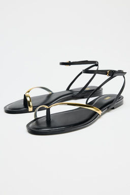 FLAT SANDALS WITH DETAIL - Zara фото 5