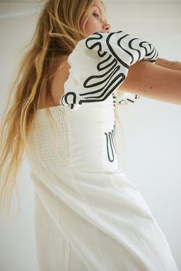 Vestido off-the-shoulder en mezcla de lino - H&m фото 6