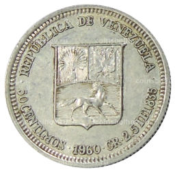 50 сентимо 1960 года Венесуэла