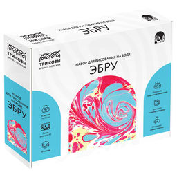 Набор для творчества "Эбру - рисование на воде" А5, 5 цветов (Э06, ТРИ СОВЫ)