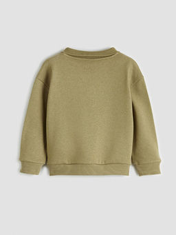 Polo Yaka Bask?l? Erkek ?ocuk Sweatshirt