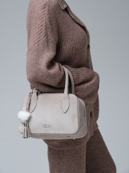 Замшевая сумка Polly DBR 31348 каменный  фото 4